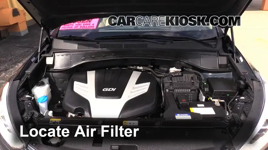 2013 Hyundai Santa Fe GLS 3.3L V6 Air Filter (Engine) Replace